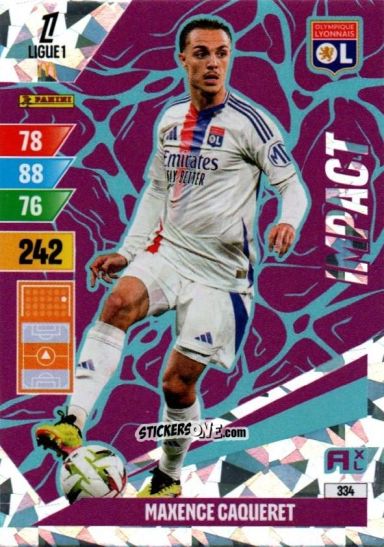 Sticker Maxence Caqueret - Ligue 1 2024-2025. Adrenalyn XL n. 334 - Panini