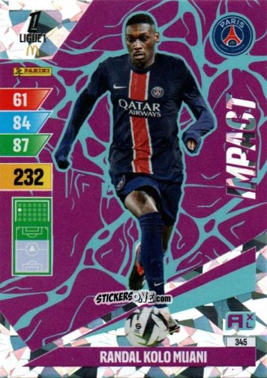 Figurina Randal Kolo Muani - Ligue 1 2024-2025. Adrenalyn XL n. 345 - Panini
