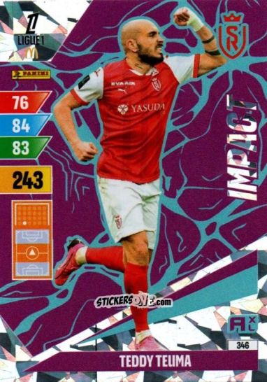 Figurina Teddy Teuma - Ligue 1 2024-2025. Adrenalyn XL n. 346 - Panini
