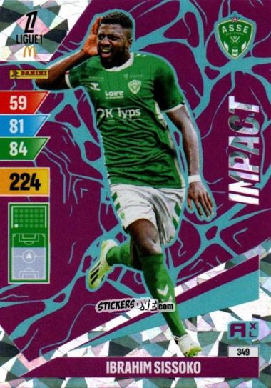 Figurina Ibrahim Sissoko - Ligue 1 2024-2025. Adrenalyn XL n. 349 - Panini