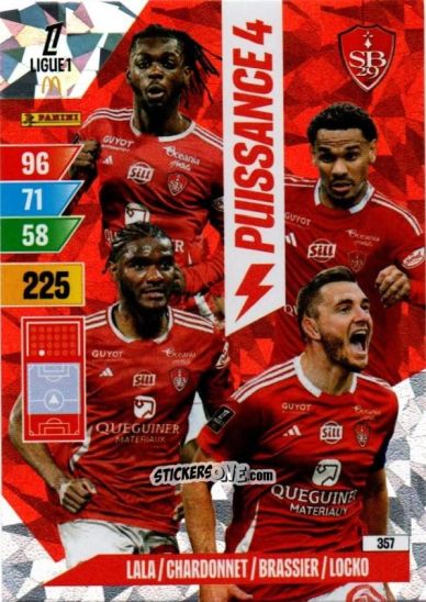Figurina Stade Brestois 29 - Ligue 1 2024-2025. Adrenalyn XL n. 357 - Panini