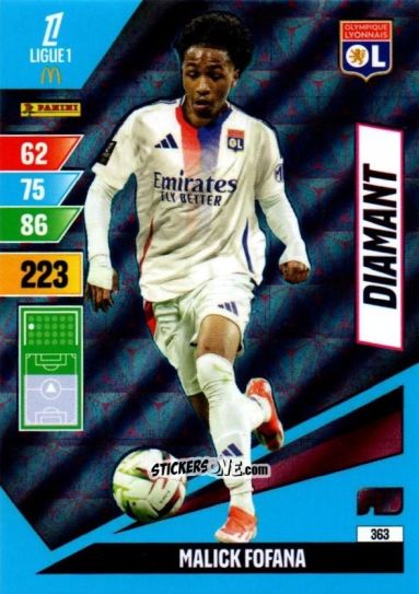 Cromo Malick Fofana - Ligue 1 2024-2025. Adrenalyn XL n. 363 - Panini