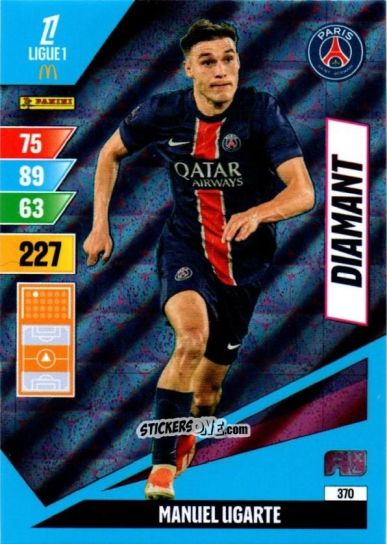 Sticker Manuel Ugarte - Ligue 1 2024-2025. Adrenalyn XL n. 370 - Panini