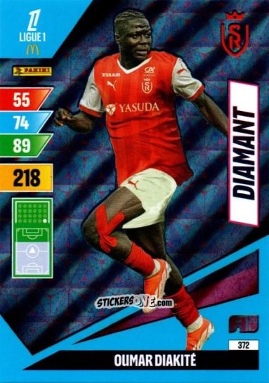 Figurina Oumar Diakité - Ligue 1 2024-2025. Adrenalyn XL n. 372 - Panini