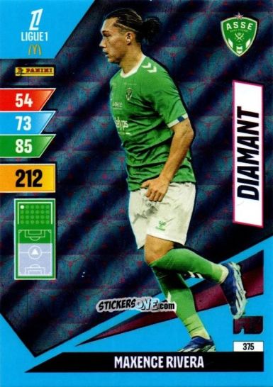 Cromo Maxence Rivera - Ligue 1 2024-2025. Adrenalyn XL n. 375 - Panini