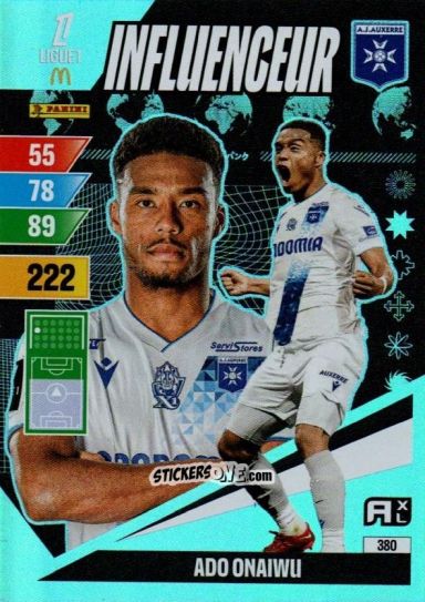 Figurina Ado Onaiwu - Ligue 1 2024-2025. Adrenalyn XL n. 380 - Panini