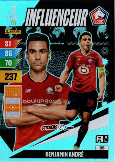 Figurina Benjamin André - Ligue 1 2024-2025. Adrenalyn XL n. 385 - Panini