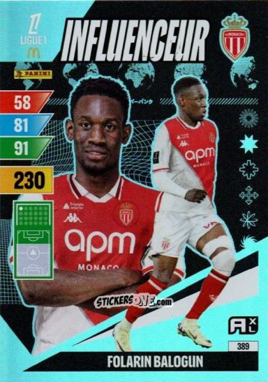 Figurina Folarin Balogun - Ligue 1 2024-2025. Adrenalyn XL n. 389 - Panini