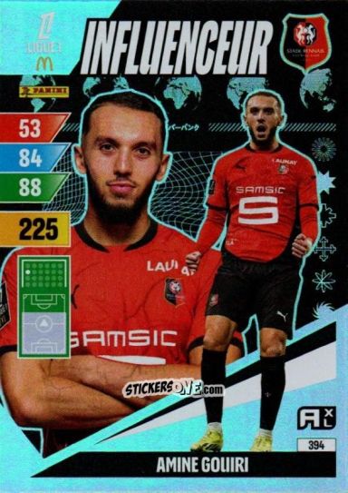 Sticker Amine Gouiri - Ligue 1 2024-2025. Adrenalyn XL n. 394 - Panini