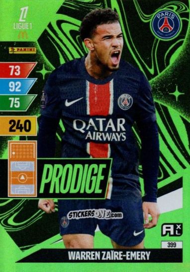 Sticker Warren Zaîre-Emery - Ligue 1 2024-2025. Adrenalyn XL n. 399 - Panini