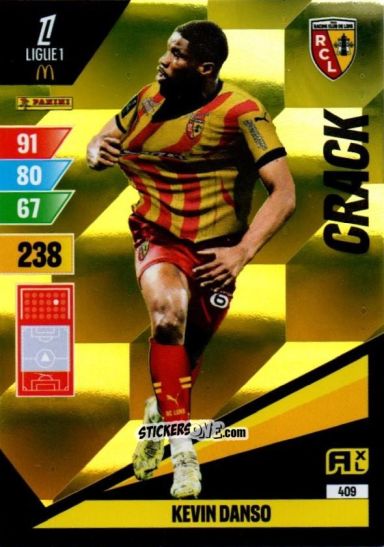 Figurina Kevin Danso - Ligue 1 2024-2025. Adrenalyn XL n. 409 - Panini