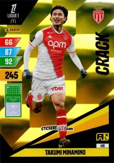 Sticker Takumi Minamino - Ligue 1 2024-2025. Adrenalyn XL n. 416 - Panini