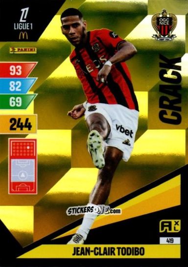 Sticker Jean-Clair Todibo - Ligue 1 2024-2025. Adrenalyn XL n. 419 - Panini