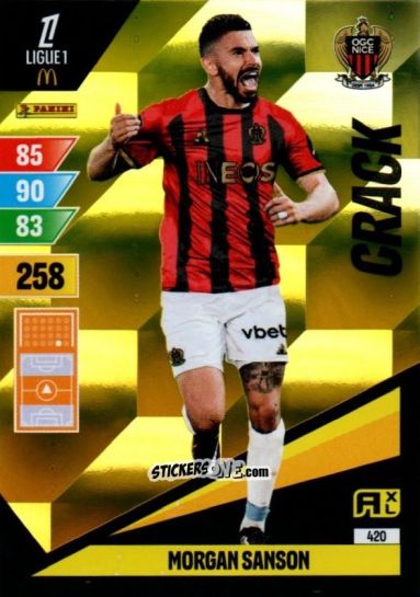 Cromo Morgan Sanson - Ligue 1 2024-2025. Adrenalyn XL n. 420 - Panini