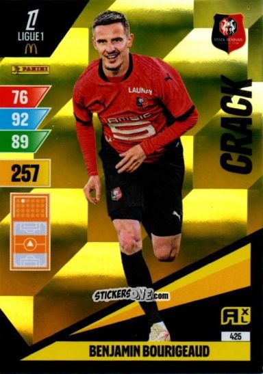Sticker Benjamin Bourigeaud - Ligue 1 2024-2025. Adrenalyn XL n. 425 - Panini
