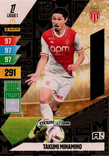 Sticker Takumi Minamino - Ligue 1 2024-2025. Adrenalyn XL n. M-TM - Panini