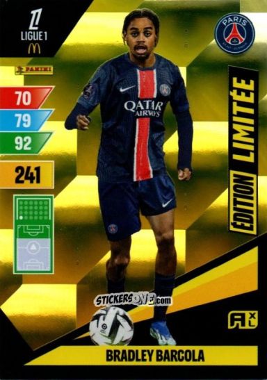 Figurina Bradley Barcola - Ligue 1 2024-2025. Adrenalyn XL n. LE-BBA - Panini