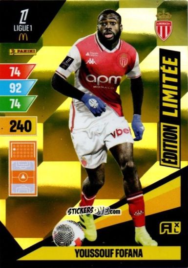 Sticker Youssof Fofana - Ligue 1 2024-2025. Adrenalyn XL n. LE-YF - Panini