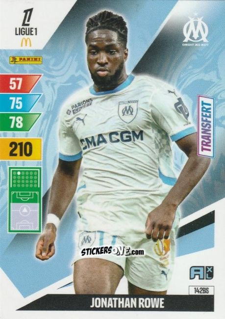 Sticker Jonathan Rowe - Ligue 1 2024-2025. Adrenalyn XL n. 142BIS - Panini