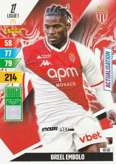 Cromo Breel Embolo - Ligue 1 2024-2025. Adrenalyn XL n. 161BIS - Panini