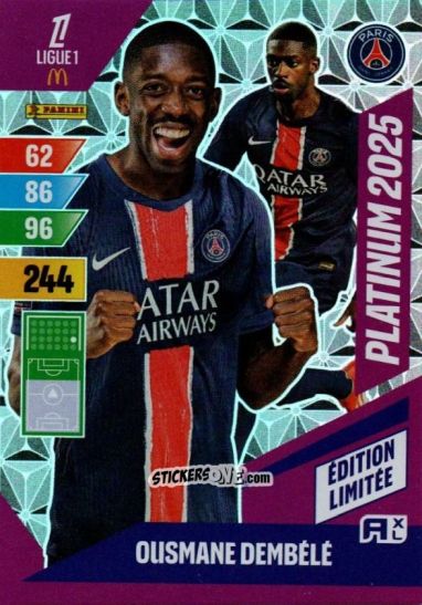Figurina Ousmane Dembele - Ligue 1 2024-2025. Adrenalyn XL n. LEP-OD - Panini