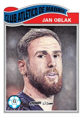 Sticker Jan Oblak - Living Set Soccer 2019 n. 12 - Topps