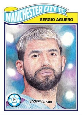 Figurina Sergio Aguero - Living Set Soccer 2019 n. 41 - Topps