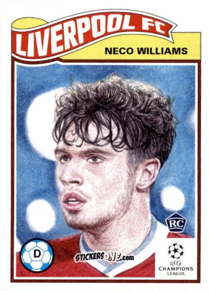 Figurina Neco Williams - Living Set Soccer 2021 n. 319 - Topps