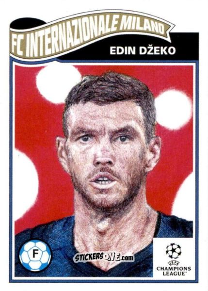 Figurina Edin Džeko - Living Set Soccer 2021 n. 370 - Topps