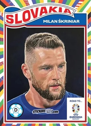 Figurina Milan Škriniar - Living Set Soccer Euro 2024 n. 9 - Topps