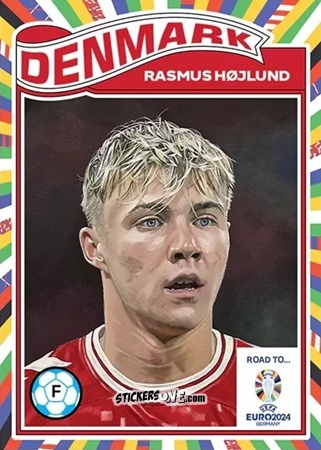 Figurina Rasmus Hojlund - Living Set Soccer Euro 2024 n. 13 - Topps