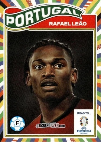 Cromo Rafael Leao - Living Set Soccer Euro 2024 n. 10 - Topps