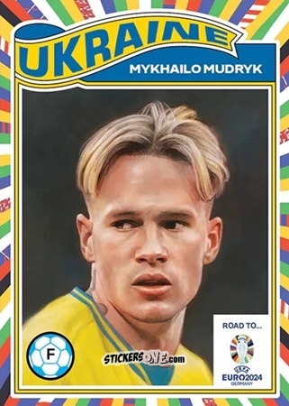 Figurina Mykhailo Mudryk - Living Set Soccer Euro 2024 n. 11 - Topps