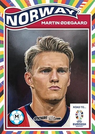 Figurina Martin Odegaard - Living Set Soccer Euro 2024 n. 15 - Topps