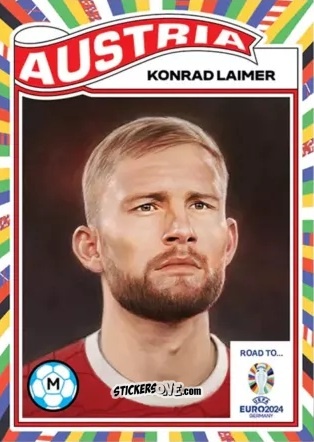 Sticker Konrad Laimer - Living Set Soccer Euro 2024 n. 16 - Topps