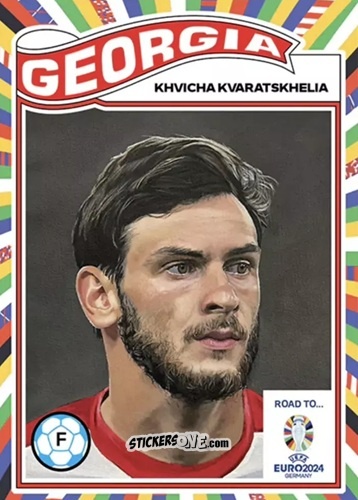 Cromo Khvicha Kvaratskhelia - Living Set Soccer Euro 2024 n. 20 - Topps