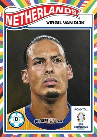 Figurina Virgil Van Dijk - Living Set Soccer Euro 2024 n. 21 - Topps