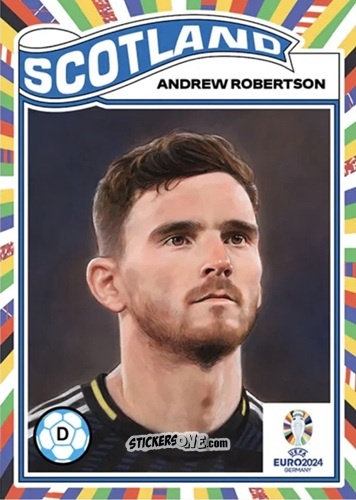 Figurina Andrew Robertson - Living Set Soccer Euro 2024 n. 22 - Topps
