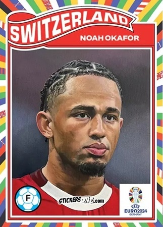 Figurina Noah Okafor - Living Set Soccer Euro 2024 n. 26 - Topps