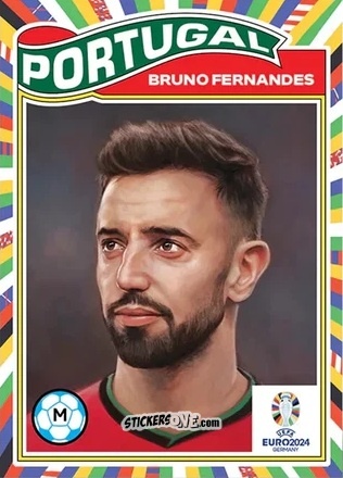 Sticker Bruno Fernandes - Living Set Soccer Euro 2024 n. 29 - Topps