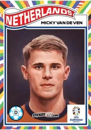 Sticker Micky Van De Ven - Living Set Soccer Euro 2024 n. 30 - Topps
