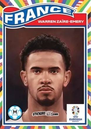 Sticker Warren Zaire-Emery - Living Set Soccer Euro 2024 n. 34 - Topps