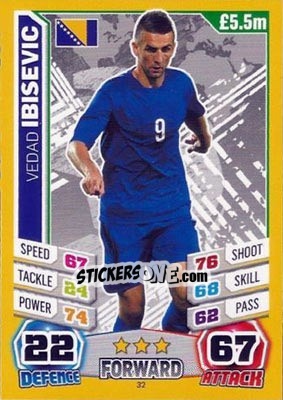 Cromo Vedad Ibisevic - Match Attax England 2014 n. 32 - Topps