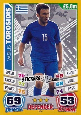 Figurina Vasilis Torosidis - Match Attax England 2014 n. 134 - Topps