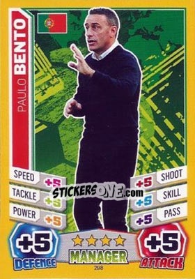 Sticker Paulo Bento - Match Attax England 2014 n. 298 - Topps
