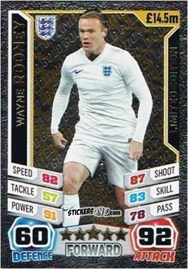 Figurina Wayne Rooney - Match Attax England 2014 n. LE1g - Topps