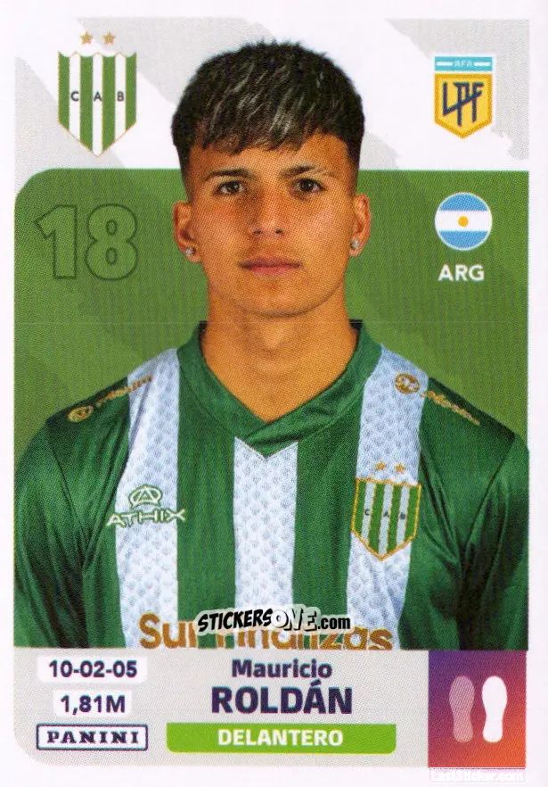 Sticker Mauricio Roldán - Fútbol Argentino 2024 n. BAN17 - Panini