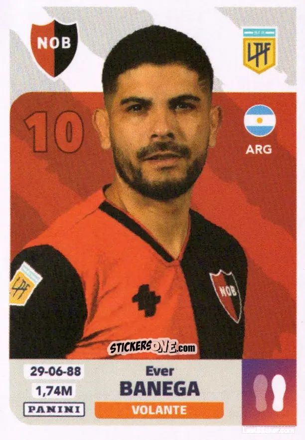 Figurina Éver Banega - Fútbol Argentino 2024 n. NOB9 - Panini