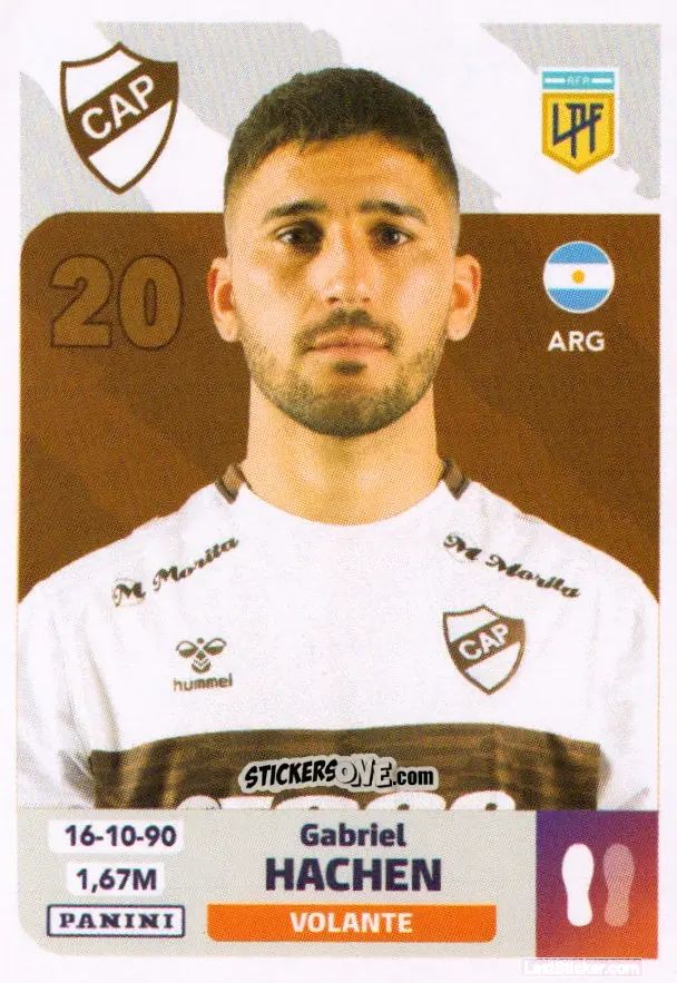 Sticker Gabriel Hachen - Fútbol Argentino 2024 n. PLA11 - Panini