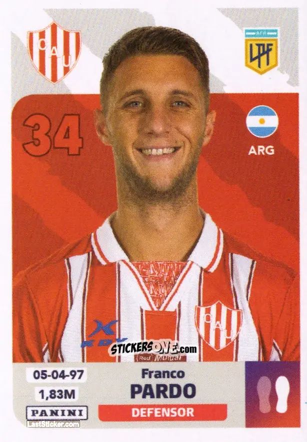 Figurina Franco Pardo - Fútbol Argentino 2024 n. UNI5 - Panini